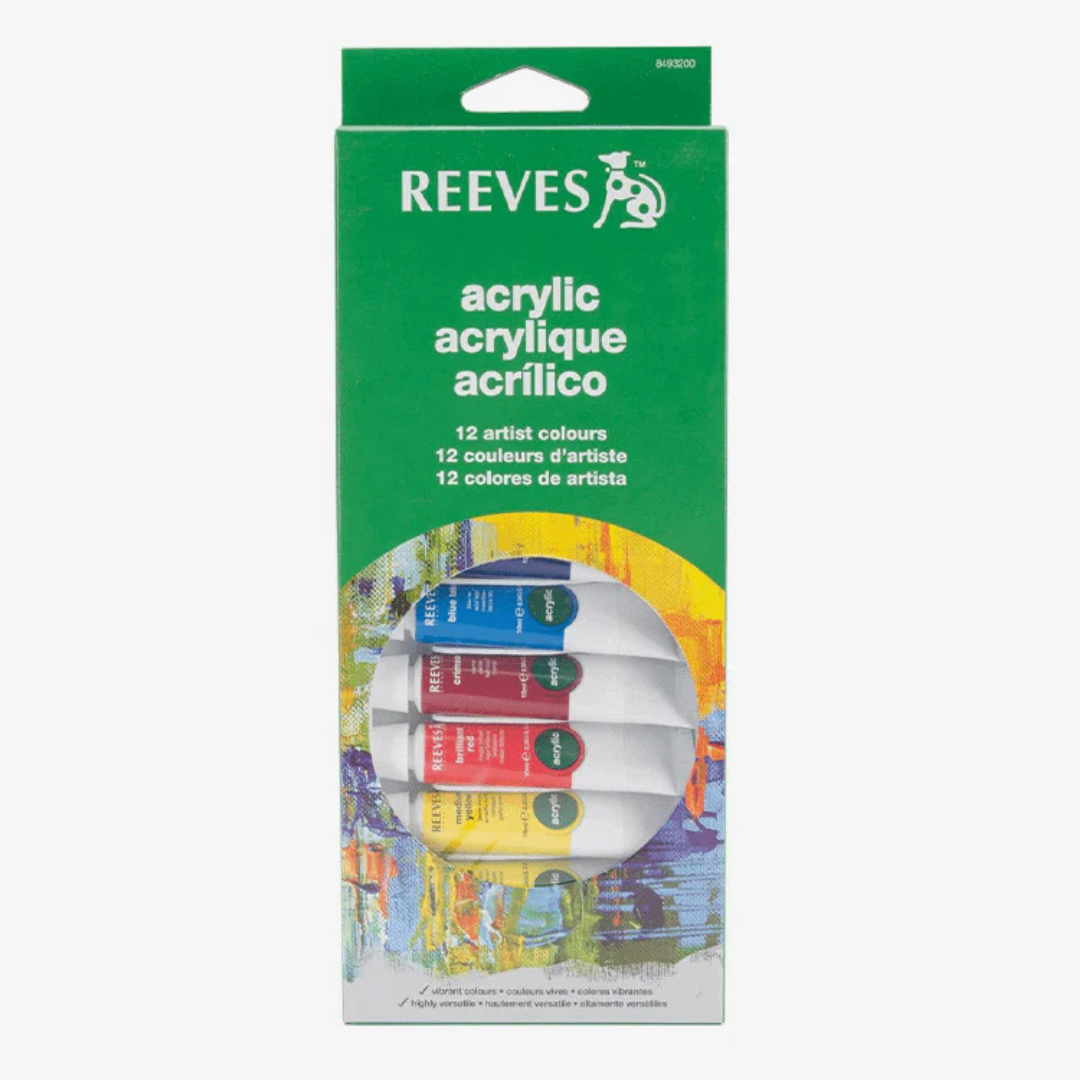 Reeves Acrylic Colors Set Of 12 Colors- 10 ml